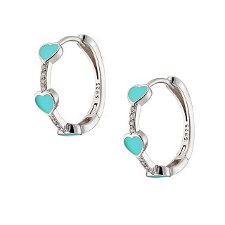 Oxzen σκουλαρίκια κρικάκια μικρά ασημένια με καρδιές