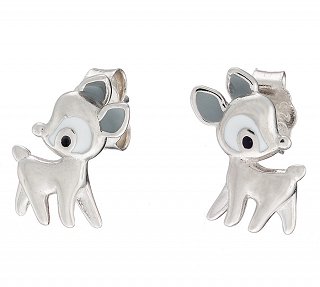 Oxzen σκουλαρίκια καρφωτά ασημένια επιπλατινωμένα ελαφάκι