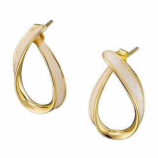 Oxzen σκουλαρίκι ασημένιο με λευκό φίλντισι