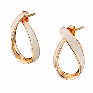 Oxzen σκουλαρίκι ασημένιο με λευκό φίλντισι