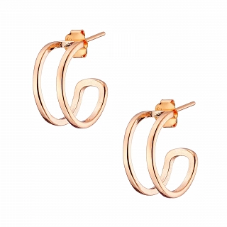 Oxzen ασημένιο σκουλαρίκι διπλός κρίκος