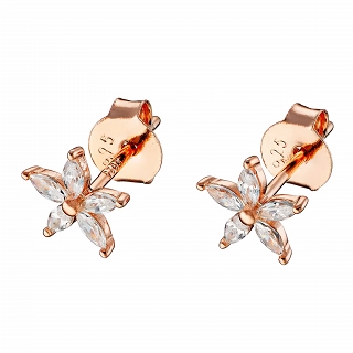 Oxzen ασημένιο σκουλαρίκι μαργαρίτα με ζιργκόν