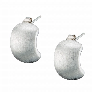 Oxzen ασημένιο σκουλαρίκι κρίκος φαρδύς σαγρέ