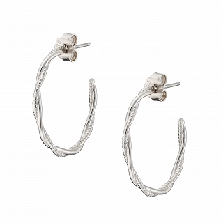 Oxzen σκουλαρίκι ασημένιο κρίκος με ιδιαίτερο σχήμα