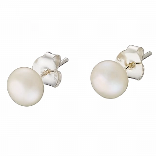 Oxzen σκουλαρίκια καρφωτά ασημένια με πέρλα Majorica 8mm