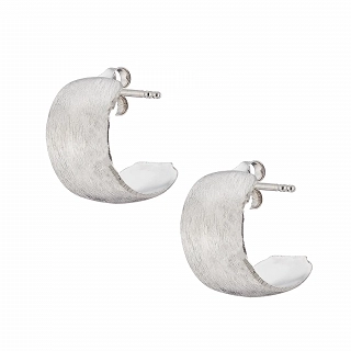 Oxzen σκουλαρίκια κρίκοι ασημένιοι φαρδιοί σαγρέ