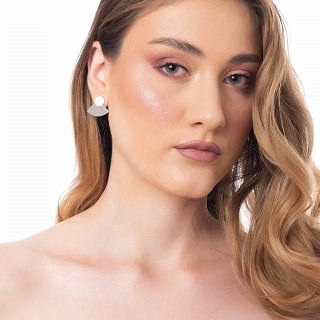 Oxzen σκουλαρίκια καρφωτά ασημένια με ματ φινίρισμα