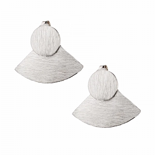 Oxzen σκουλαρίκια καρφωτά ασημένια με ματ φινίρισμα