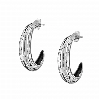 Oxzen σκουλαρίκια κρίκοι ασημένιοι χειροποίητοι 25mm