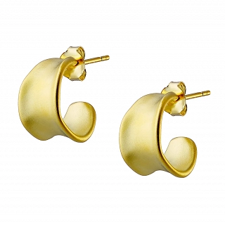 Oxzen ασημένιο σκουλαρίκι ματ κρίκος φαρδύς