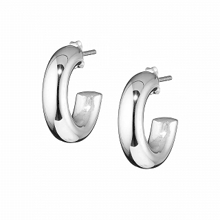 Oxzen σκουλαρίκι κρίκος ασημένιος στρόγγυλος 15mm