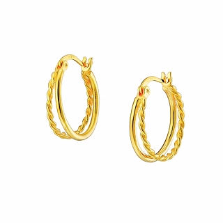 Oxzen σκουλαρίκια κρικάκια μικρά ασημένια διπλά