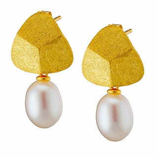 Oxzen σκουλαρίκια κρεμαστά ασημένια χειροποίητα με πέρλα