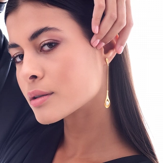 Oxzen σκουλαρίκια κρεμαστά ασημένια χειροποίητα με πέρλα