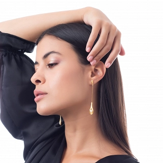 Oxzen σκουλαρίκια κρεμαστά ασημένια χειροποίητα με πέρλα