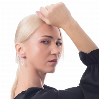 Oxzen σκουλαρίκια κρεμαστά ασημένια με λευκά ζιργκόν