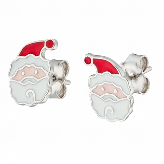 Oxzen σκουλαρίκια καρφωτά ασημένια Άγιος Βασίλης