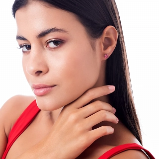 Oxzen σκουλαρίκια καρφωτά ασημένια με τετράγωνο ζιργκόν 6mm