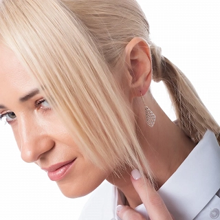 Oxzen σκουλαρίκια κρεμαστά ασημένια με μικρές πέρλες και λευκά ζιργκόν