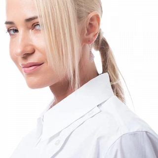 Oxzen σκουλαρίκια κρεμαστά ασημένια με μικρές πέρλες και λευκά ζιργκόν