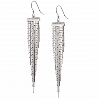 Oxzen σκουλαρίκια κρεμαστά ασημένια με μακριές αλυσίδες