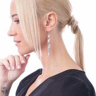 Oxzen σκουλαρίκια κρεμαστά ασημένια μακρύ με αλυσίδες και ζιργκόν