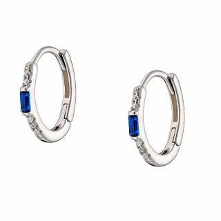 Oxzen σκουλαρίκια κρικάκια μικρά ασημένια με ζιργκόν