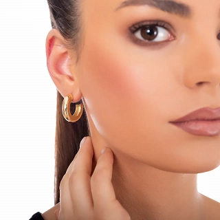 Oxzen σκουλαρίκια κρίκοι ασημένιοι φαρδιοί