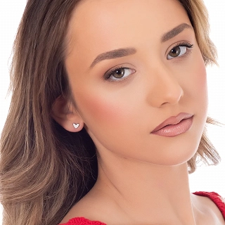 Oxzen ασημένιο παιδικό σκουλαρίκι καρδιά με σμάλτο