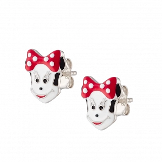 Oxzen ασημένιο σκουλαρίκι παιδικό-εφηβικό επιπλατινωμένο Minnie Mouse