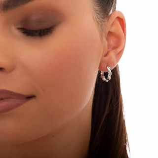 Oxzen σκουλαρίκια κρίκοι ασημένιοι 15mm