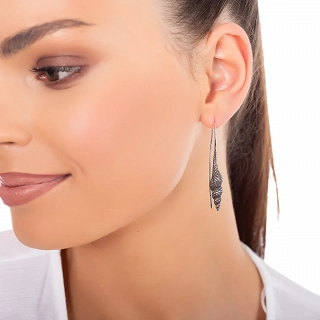 Oxzen σκουλαρίκια κρεμαστά ασημένια κοχύλι Boho