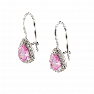 Oxzen σκουλαρίκια κρεμαστά ασημένια σταγόνα με ζιργκόν