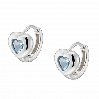 Oxzen σκουλαρίκια κρικάκια μικρά ασημένια με καρδιά ζιργκόν