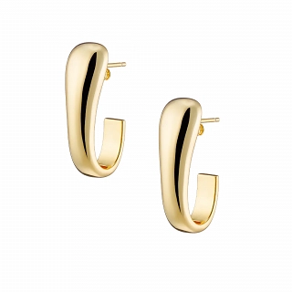 Oxzen σκουλαρίκια κρίκοι ασημένιοι με ιδιαίτερο σχήμα