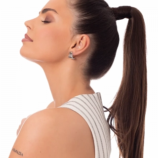 Oxzen σκουλαρίκια κρίκοι ασημένιοι φαρδιοί με ιδιαίτερο σχήμα