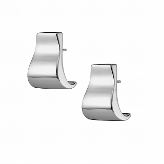 Oxzen σκουλαρίκια κρίκοι ασημένιοι φαρδιοί με ιδιαίτερο σχήμα