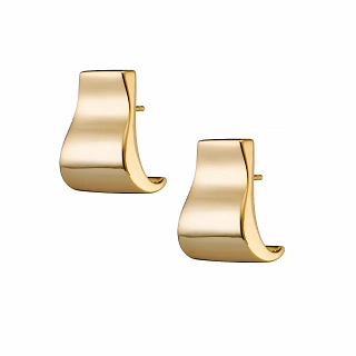 Oxzen σκουλαρίκια κρίκοι ασημένιοι φαρδιοί με ιδιαίτερο σχήμα