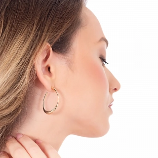 Oxzen σκουλαρίκια κρίκοι ασημένιοι με ιδιαίτερο σχέδιο