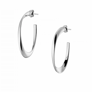 Oxzen σκουλαρίκια κρίκοι ασημένιοι με ιδιαίτερο σχέδιο