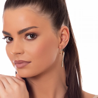 Oxzen σκουλαρίκια κρεμαστά ασημένια μακριά με ιδιαίτερο σχέδιο