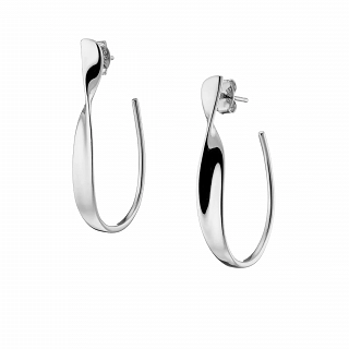 Oxzen γυναικείο σκουλαρίκι ασημένιο, κρίκος μεγάλος