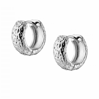 Oxzen γυναικείο σκουλαρίκι ασημένιο κρίκος φαρδύς σαγρέ 13mm