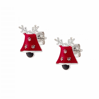 Oxzen  ασημένιο σκουλαρίκι καμπάνα χριστουγέννων