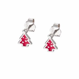 Oxzen ασημένιο σκουλαρίκι μικρό χριστουγεννιάτικο δέντρο