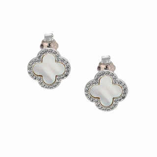 Oxzen ασημένιο σκουλαρίκι σταυρός με φίλντισι