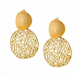 Oxzen σκουλαρίκι ασημένιο μακρύ με κύκλους