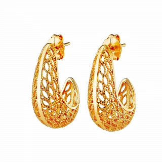 Oxzen σκουλαρίκι ασημένιο κρίκος με ιδιαίτερο σχέδιο