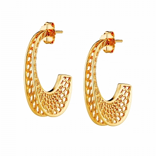 Oxzen σκουλαρίκι ασημένιο κρίκος με ιδιαίτερο σχήμα