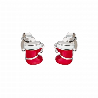 Oxzen ασημένιο σκουλαρίκι μπότα χριστουγέννων